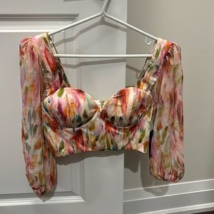 Guess by Marciano Watercolour Corset Top - Size 4 - New with Tags